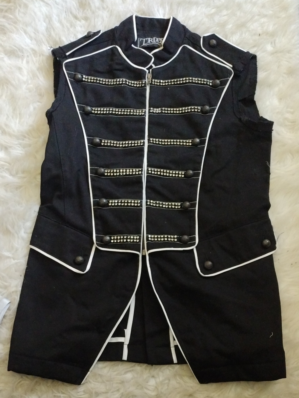 Tripp nyc Black Shirt with White Piping